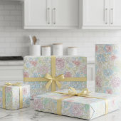 Pastel Sketch Watercolor Floral ラッピングペーパー
