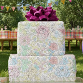 Pastel Sketch Watercolor Floral ラッピングペーパー