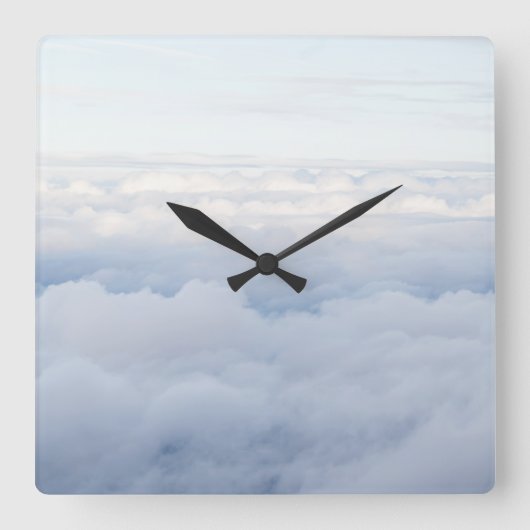 Pastel Sky and Fluffy Clouds Dream 1 スクエア壁時計 (正面)