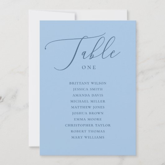 Pastel Sky Blue Summer Wedding Seating Chart 招待状 (正面)