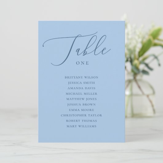 Pastel Sky Blue Summer Wedding Seating Chart 招待状 (スタンド正面)