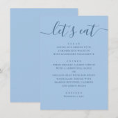 Pastel Sky Blue Wedding. Lets Eat Reception Dinner メニュー (正面/裏面)