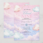 Pastel Sky Cloud Nine Gender Reveal Invitation 招待状 (正面/裏面)