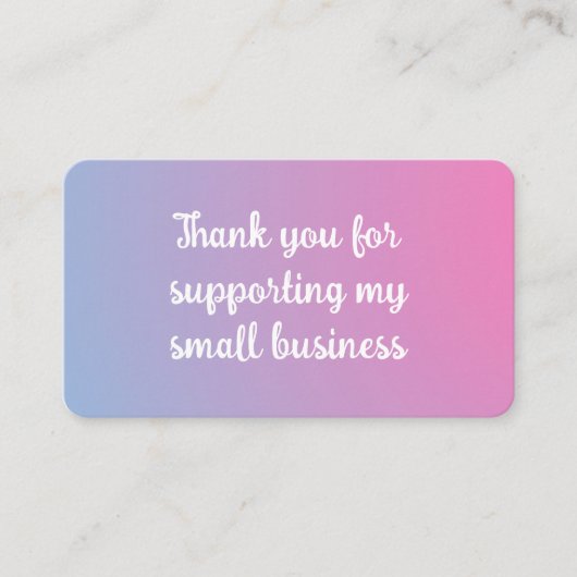 Pastel Small Business Packaging Insert Card エンクロージャーカード (正面)