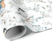 Pastel Soft Floral Robin Bird Wrapping Paper ラッピングペーパー (ロールコーナー)