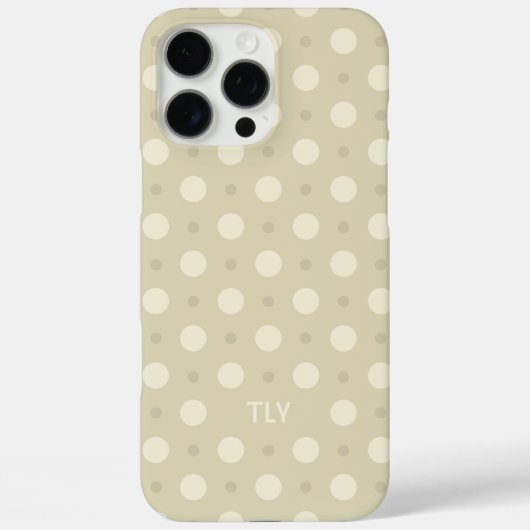 Pastel Soft Gray Dots Pattern Custom Name Initials Case-Mate iPhoneケース (裏面)