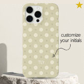 Pastel Soft Gray Dots Pattern Custom Name Initials Case-Mate iPhoneケース