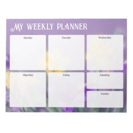 Pastel spring, floral Weekly Planner ノートパッド