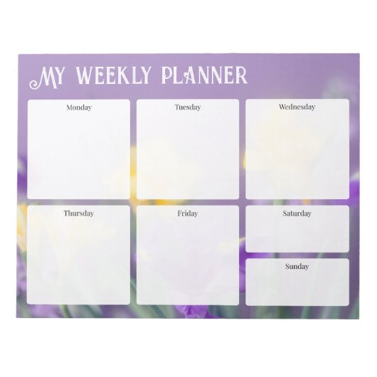 Pastel spring, floral Weekly Planner ノートパッド (正面)