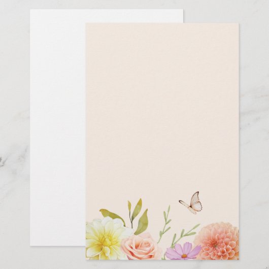 Pastel Spring Flower Stationery 便箋 (正面/裏面)