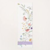 Pastel Spring Flowers with Script Name ヨガマット (正面)