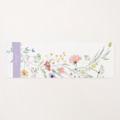 Pastel Spring Flowers with Script Name ヨガマット (正面(横))