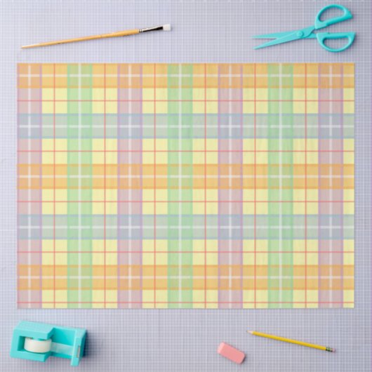 Pastel Spring Plaid  薄葉紙 (クラフト)