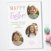 Pastel Sprinkles Easter Egg Photo Collage Easter カード