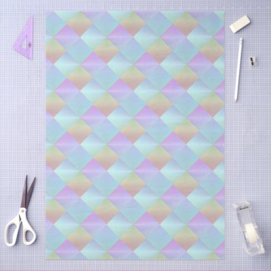 Pastel Squares Pattern 薄葉紙 (クラフト)