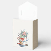 Pastel Stacked Cups Floral Bridal Shower Tea Party フェイバーボックス (オープン)