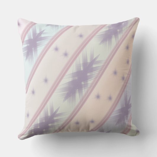 Pastel Star Abstract Throw Pillow クッション (裏面)