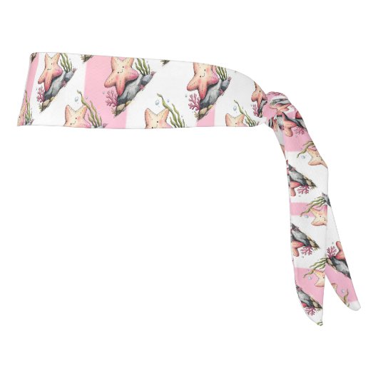 Pastel Starfish and Seashell Coastal Headband タイヘッドバンド (回転90)