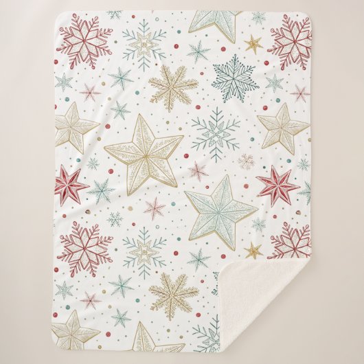 "Pastel Starry Night Sherpa Blanket シェルパブランケット (正面)