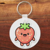 Pastel Strawberry Aesthetic Sticker – Cute Fruit I キーホルダー (裏面)