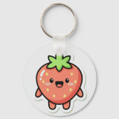 Pastel Strawberry Aesthetic Sticker – Cute Fruit I キーホルダー (裏面)