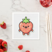 Pastel Strawberry Aesthetic Sticker – Cute Fruit I スタンダードカクテルナプキン (インサイチュ)
