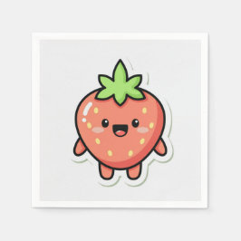 Pastel Strawberry Aesthetic Sticker – Cute Fruit I スタンダードカクテルナプキン