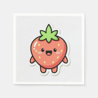 Pastel Strawberry Aesthetic Sticker – Cute Fruit I スタンダードカクテルナプキン