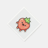 Pastel Strawberry Aesthetic Sticker – Cute Fruit I スタンダードカクテルナプキン (角)
