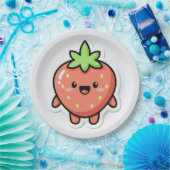 Pastel Strawberry Aesthetic Sticker – Cute Fruit I ペーパープレート (パーティー)