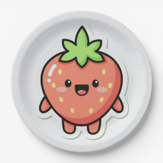 Pastel Strawberry Aesthetic Sticker – Cute Fruit I ペーパープレート