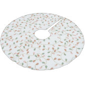 Pastel String Lights on Snowy White ブラッシュドポリエステルツリースカート (アングル)