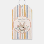 Pastel Stripe Watercolor Rabbit ギフトタグ (正面)