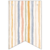 Pastel Stripe Watercolor Rabbit バンティングフラッグ (第1の旗)