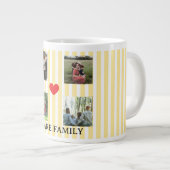 pastel striped family collage ジャンボコーヒーマグカップ (正面右)