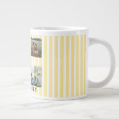 pastel striped family collage ジャンボコーヒーマグカップ (右)