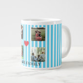 pastel striped family collage ジャンボコーヒーマグカップ (正面右)