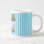 pastel striped family collage ジャンボコーヒーマグカップ (右)