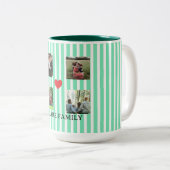 pastel striped family collage ツートーンマグカップ (正面右)