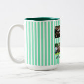 pastel striped family collage ツートーンマグカップ (左)