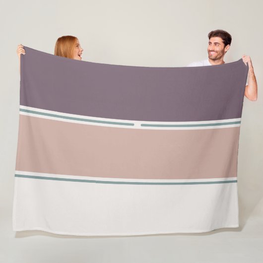 Pastel Stripes-2 – Soft Neutral Stripe Layout フリースブランケット (インサイチュ)