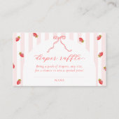 Pastel Stripes Berry Baby Shower Diaper Raffle エンクロージャーカード (正面)