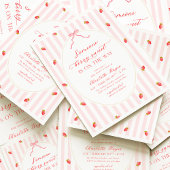 Pastel Stripes Berry Sweet Baby Shower Invitation 招待状