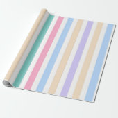 ​Pastel Stripes First Birthday Wrapping Paper  ラッピングペーパー (アンロールド)