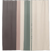 Pastel Stripes Minimalist Home Decor シャワーカーテン (正面)