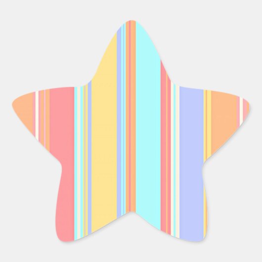 Pastel Stripes Pattern 星シール (正面)