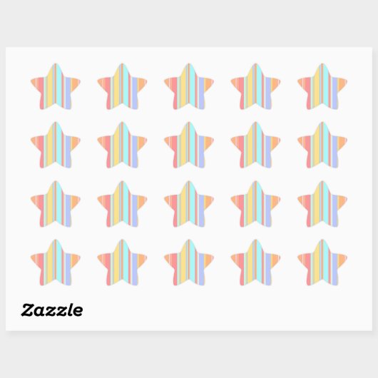 Pastel Stripes Pattern 星シール (シート)