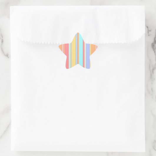 Pastel Stripes Pattern 星シール (バッグ)