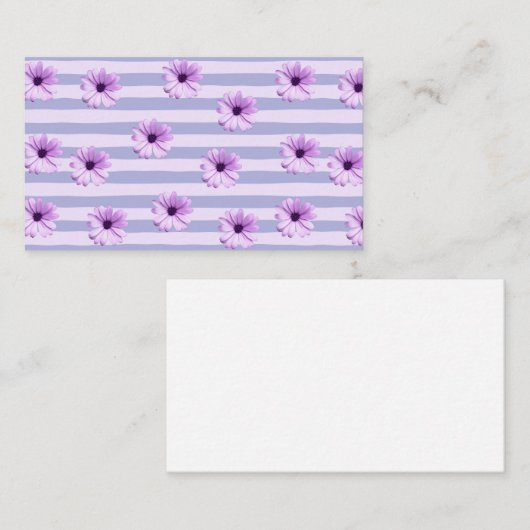 Pastel stripes pattern with Daisies コーリングカード (正面/裏面)