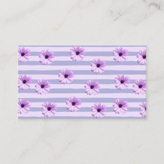 Pastel stripes pattern with Daisies コーリングカード (正面)